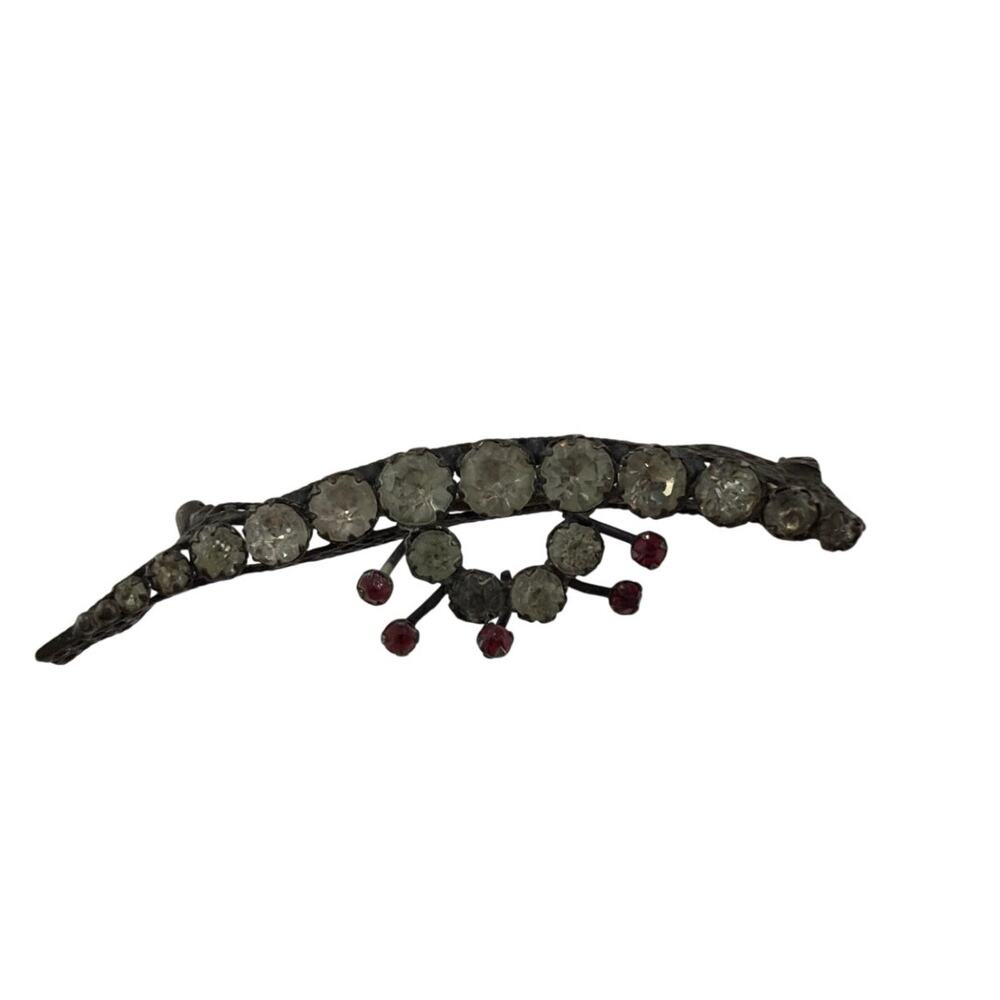 Antique Curved Paste Stone Trembler Style Brooch